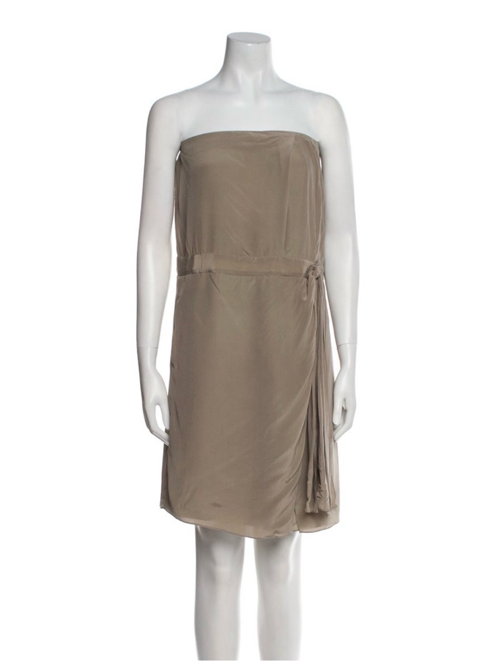 Gucci Strapless Taupe Shift Dress
